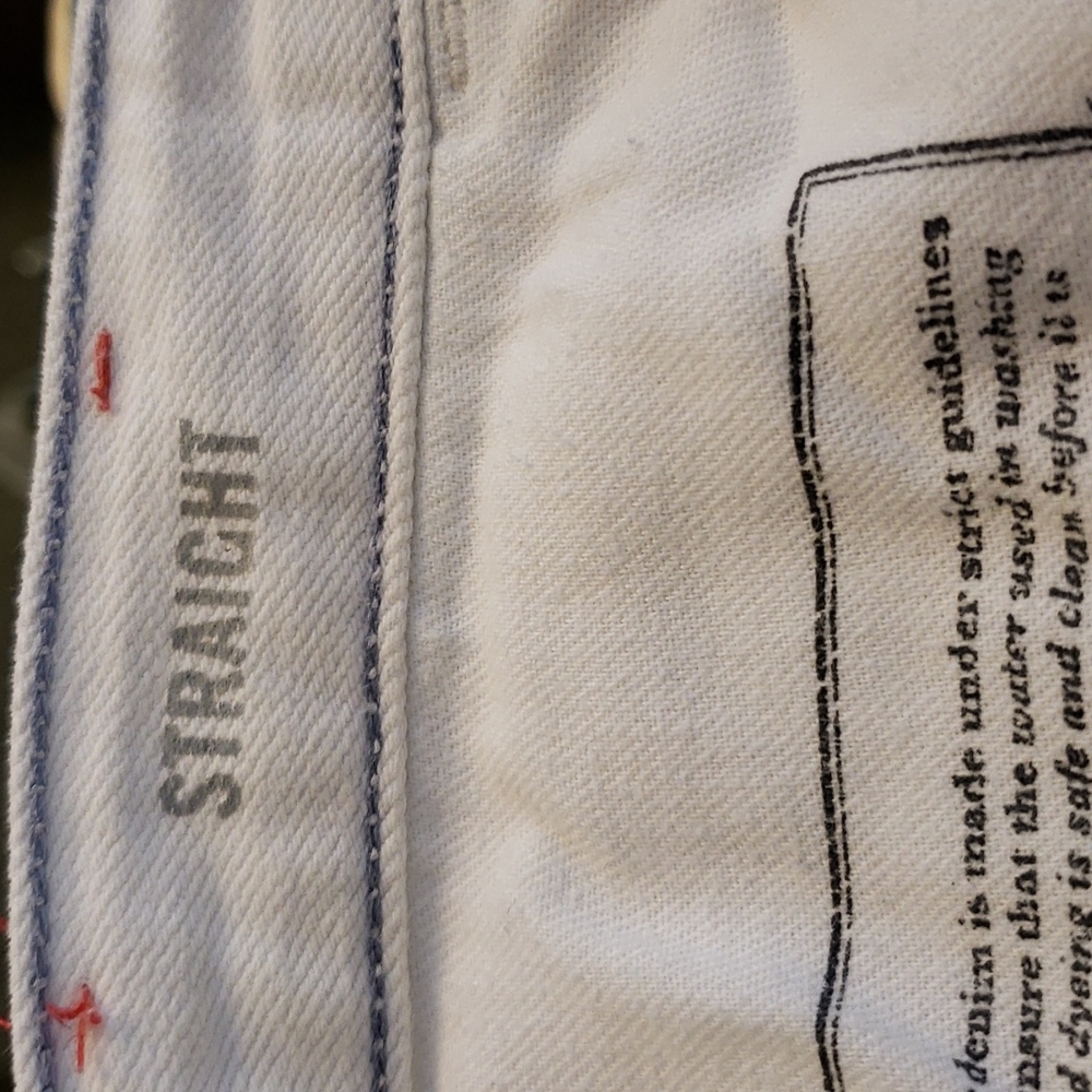 Banana Republic Slim Straight Mid Rise Jeans White 28 Long - Picture 9 of 14